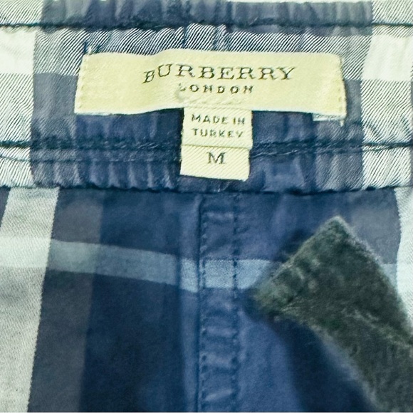 Burberry Body Lounge Pajama Pants Pockets Plaid Check Navy/Gray Cotton Medium - Picture 6 of 8